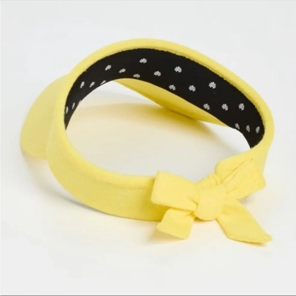 NWT Lele Sadoughi Bow Tie Visor with Dustbag Color: Lime Zest Yellow OS/One Size - Picture 10 of 14